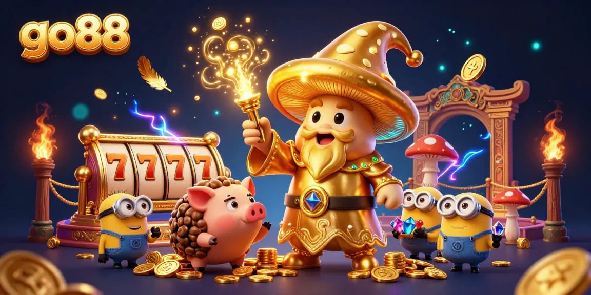 Engage with go88's premium gaming adventure featuring a magical casino filled with treasures.